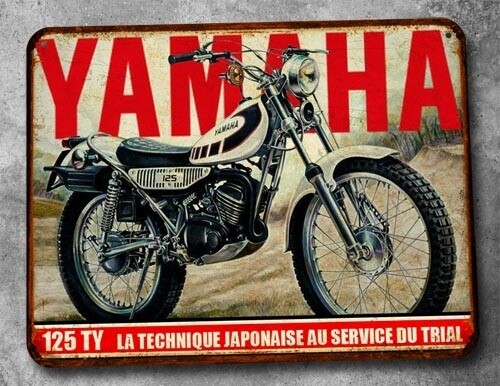 Plaque métal vintage Yamaha TY 125