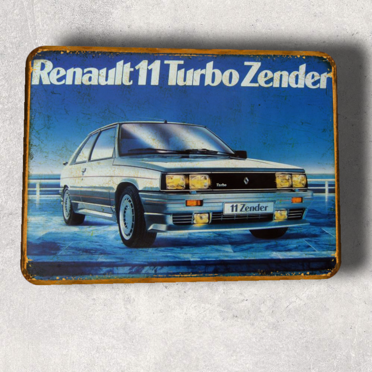 Plaque métal vintage Renault 11 turbo Zender