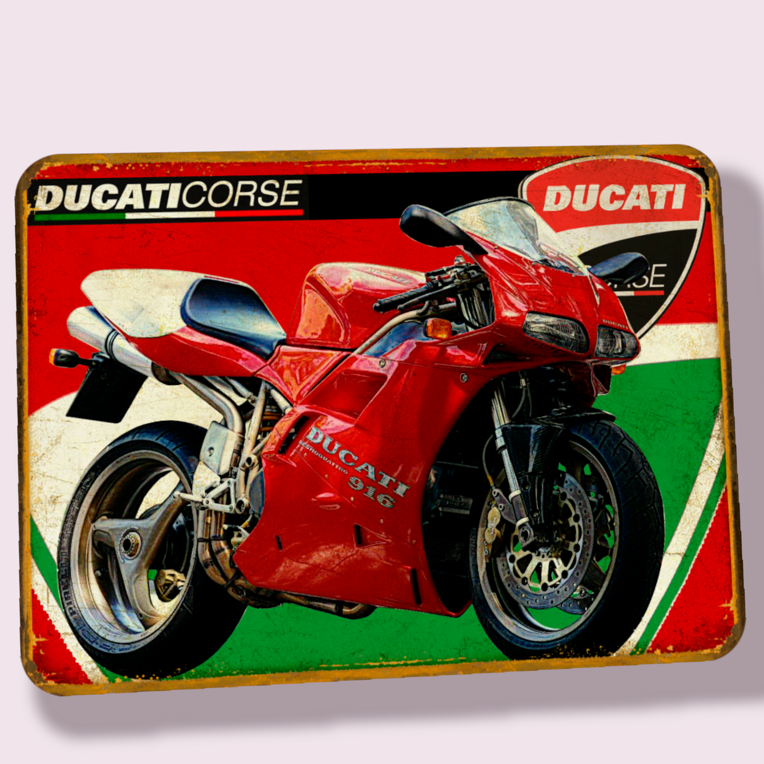 Plaque métal vintage Ducati 916