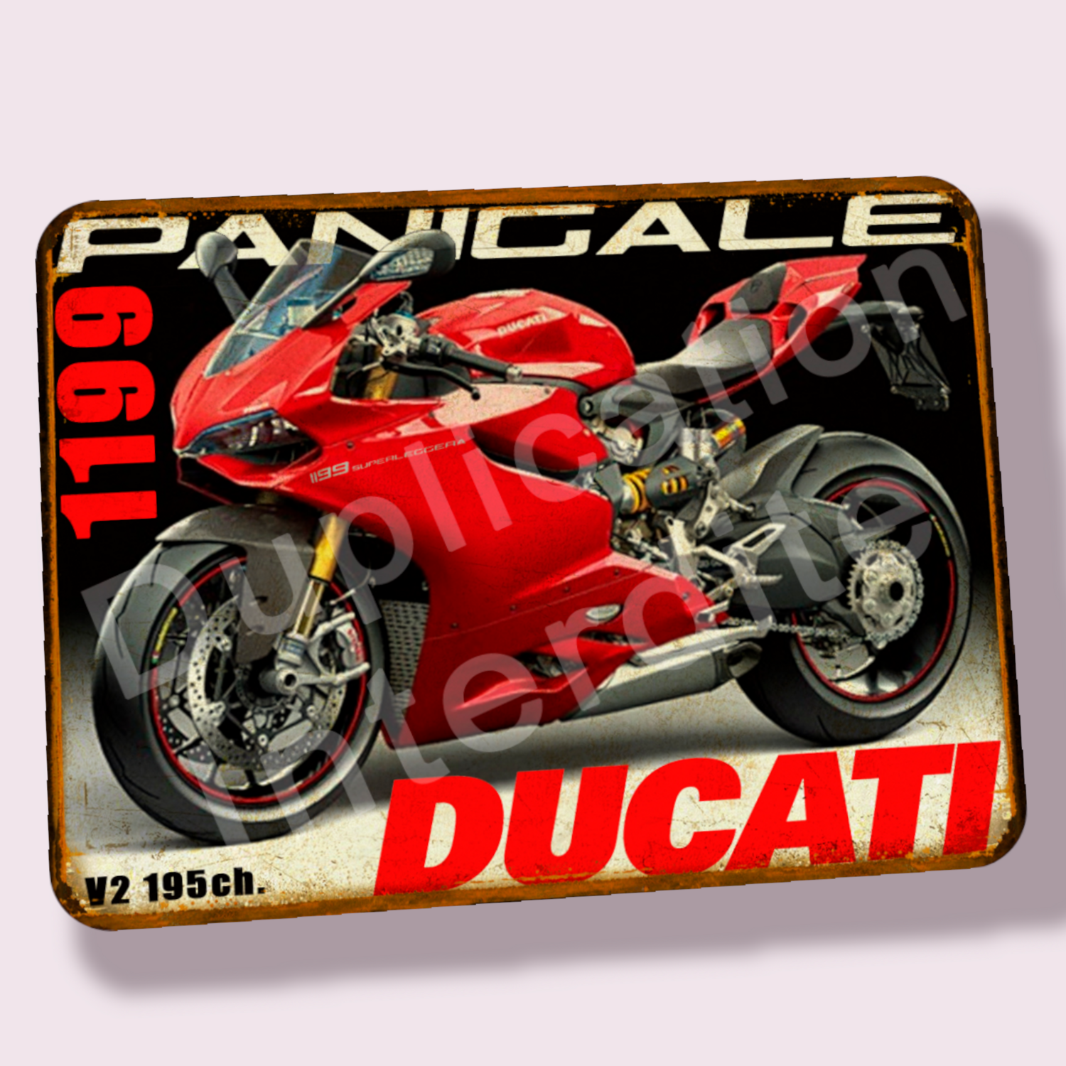 Plaque métal vintage Ducati Panigale