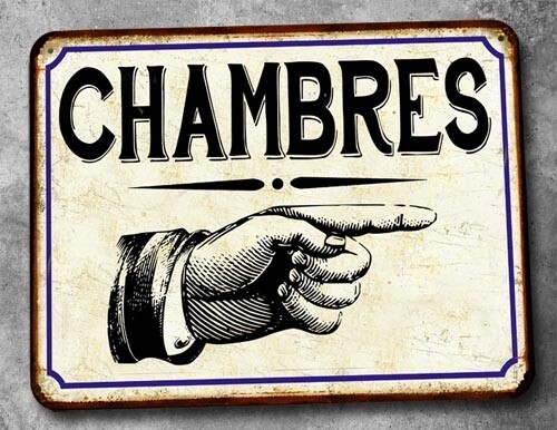 Plaque métal vintage Chambres