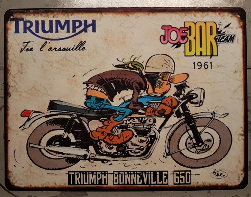 Plaque métal vintage JBT Triumph Bonneville