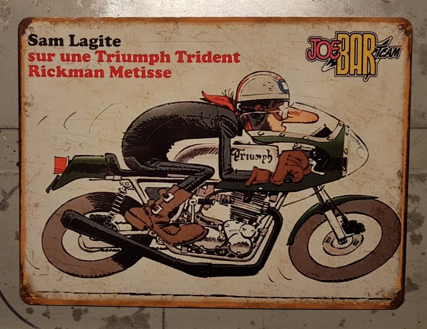 Plaque métal vintage JBT Triumph Trident