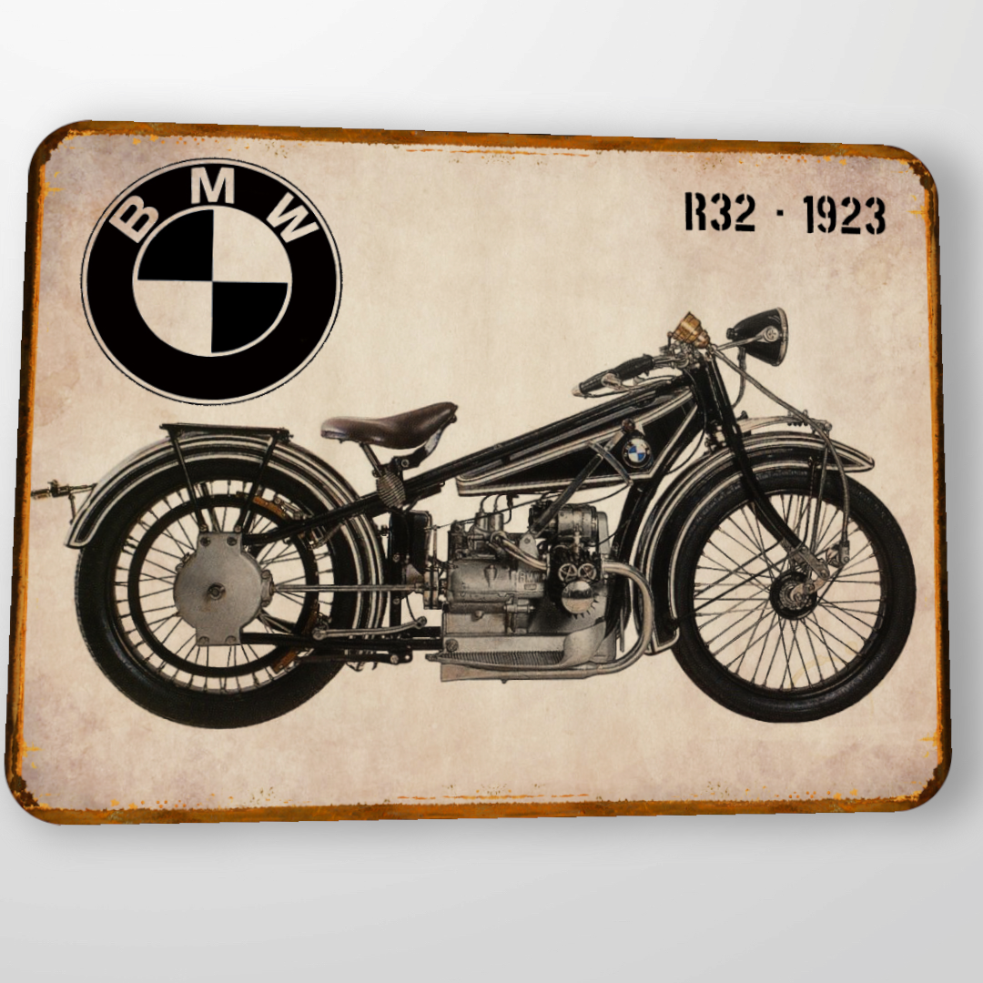 Plaque métal vintage BMW R32 . 1923