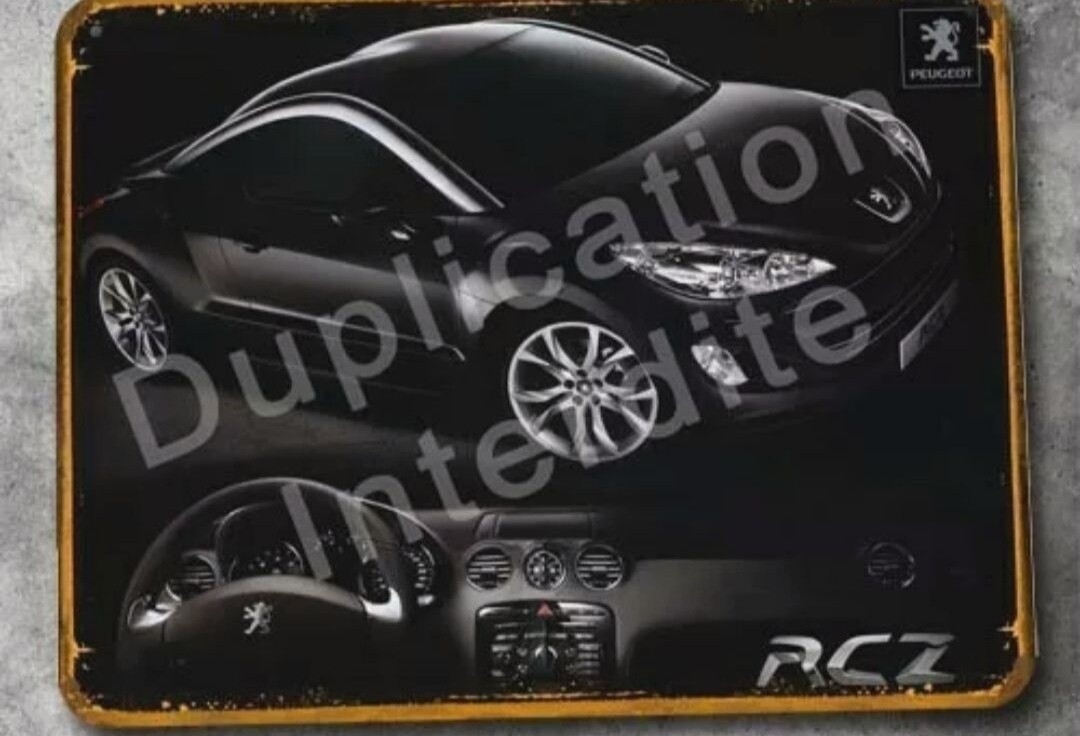 Plaque métal vintage Peugeot RCZ