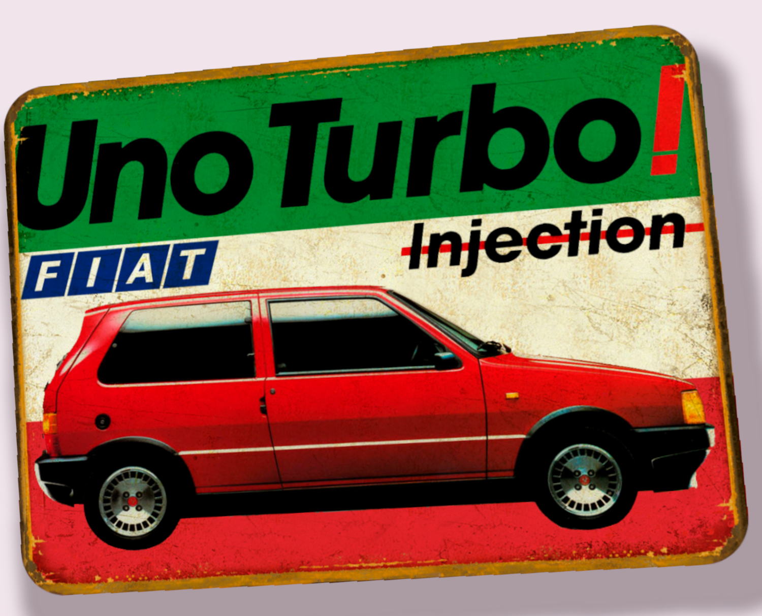 Plaque métal vintage Fiat Uno Turbo