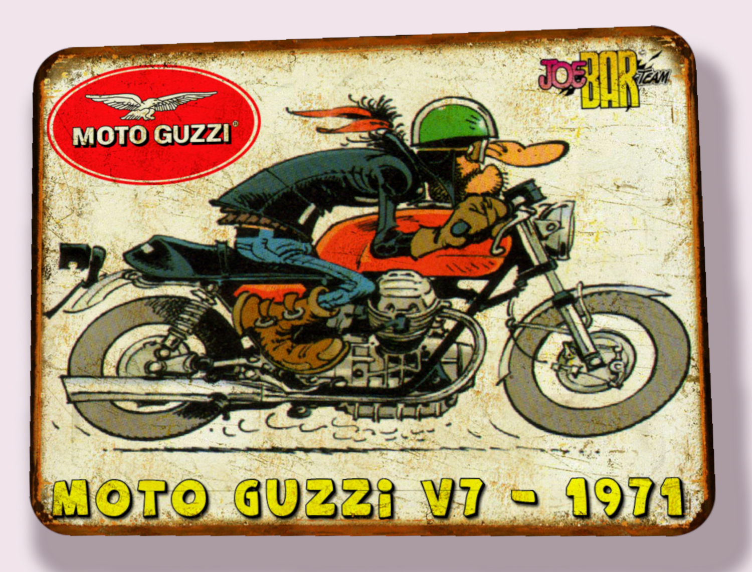 Plaque métal vintage JBT Moto Guzzi V7
