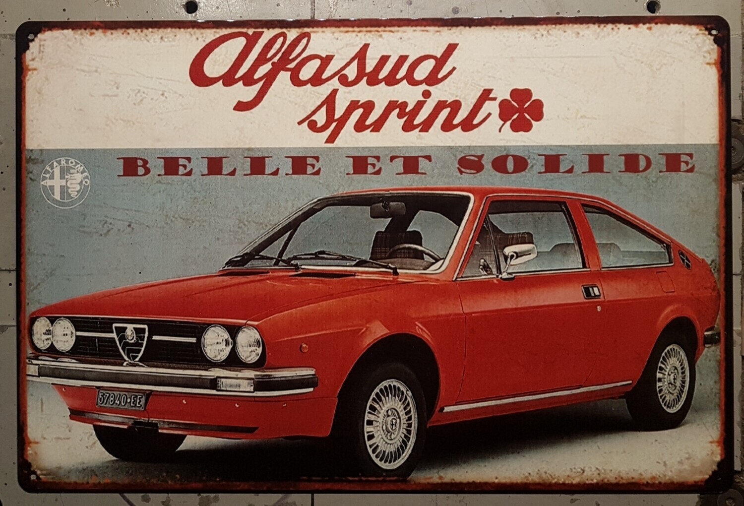 Plaque métal vintage Renault 6 1971