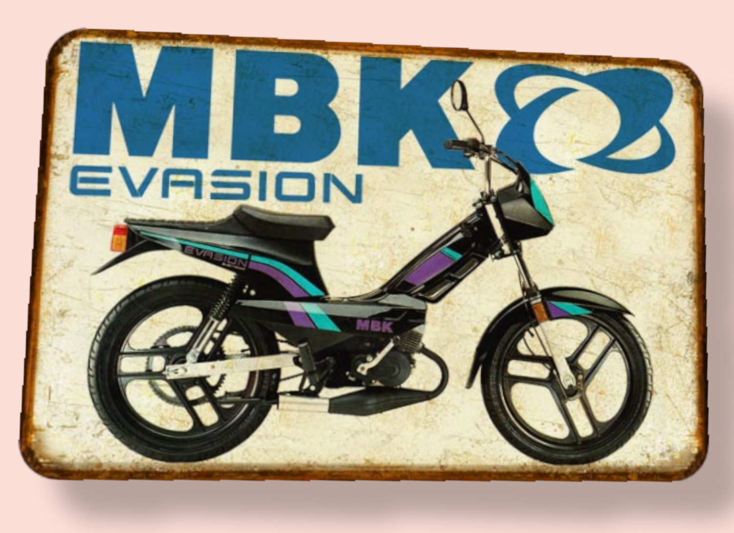 Plaque métal vintage MBK Evasion