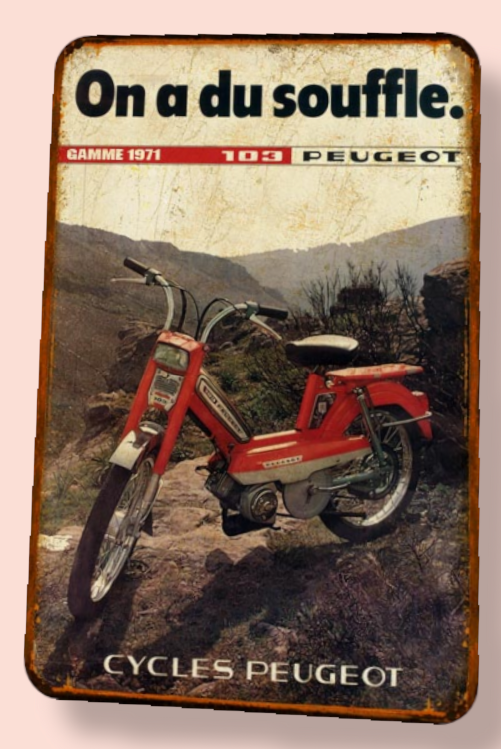 Plaque métal vintage Peugeot 103 VS 1971