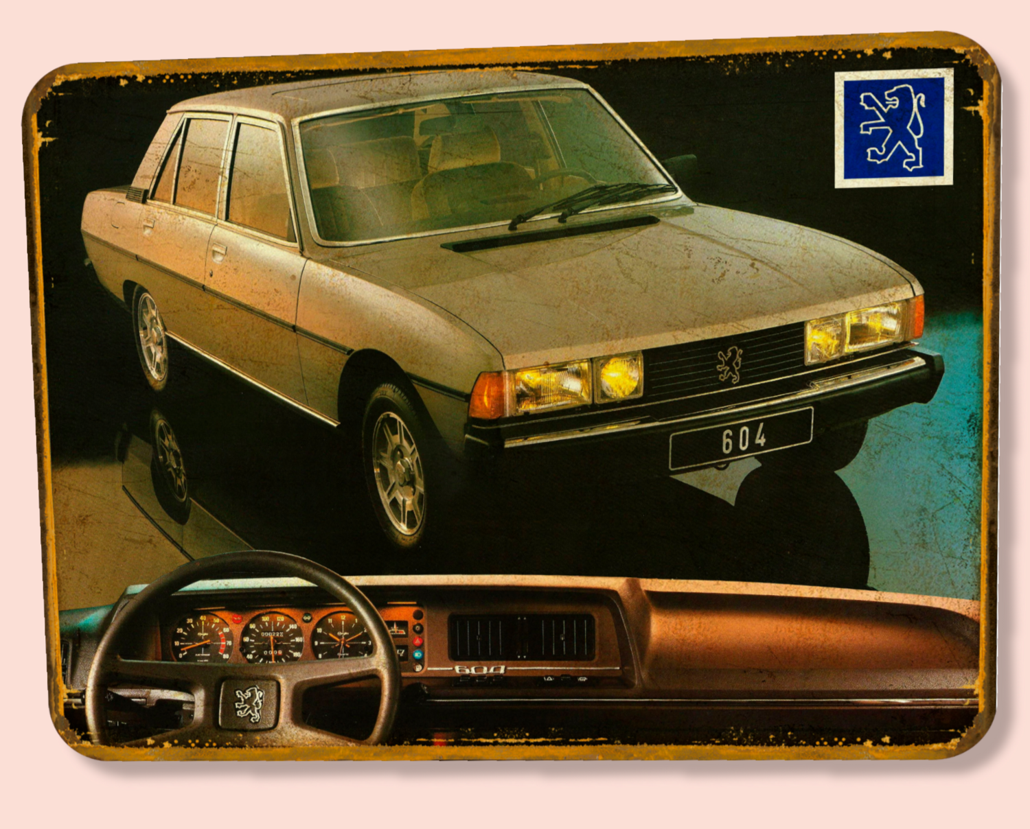 Plaque métal vintage Peugeot 604