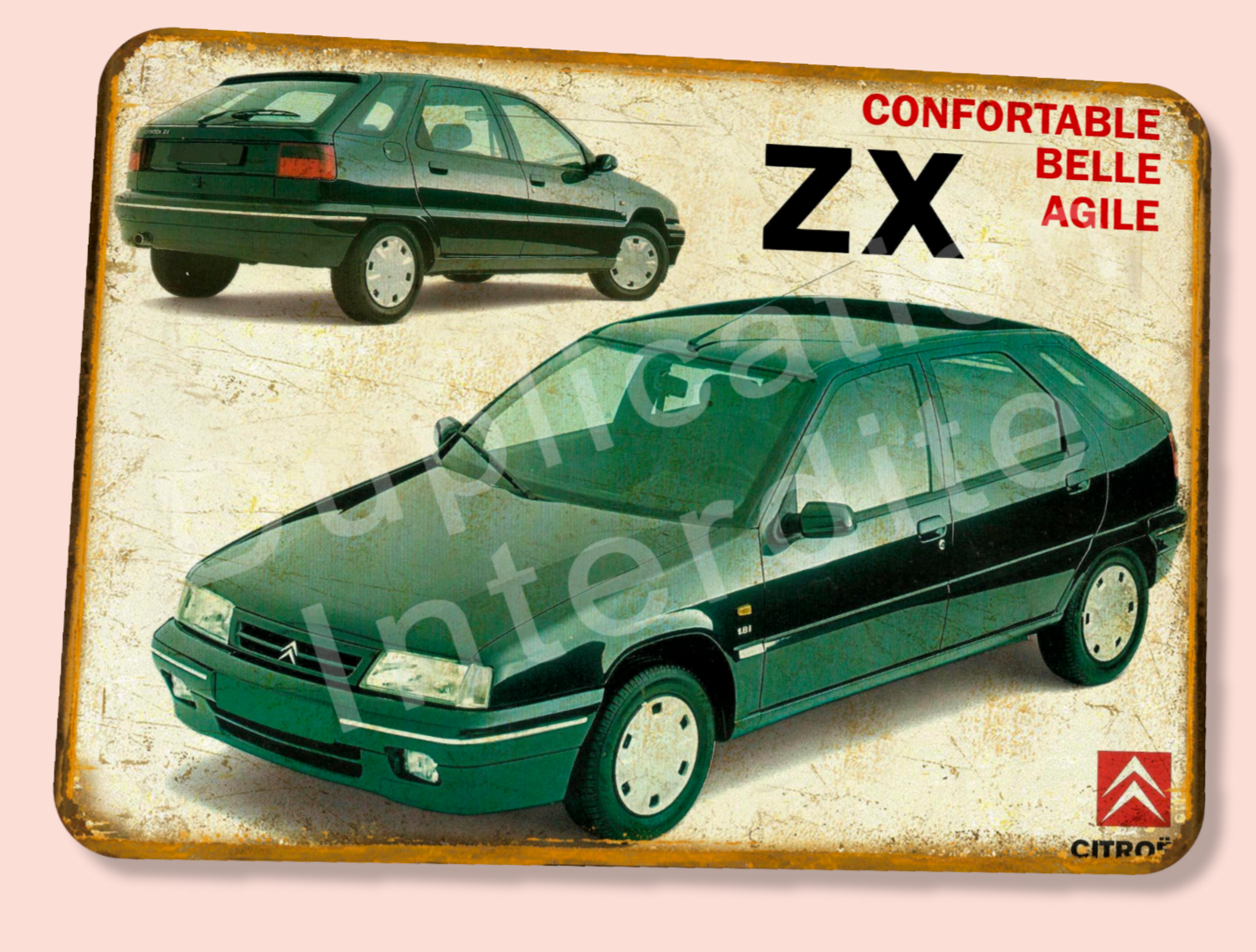 Plaque métal vintage Citroën ZX