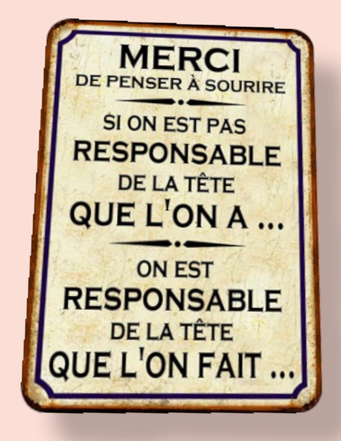 Plaque métal vintage Sourire