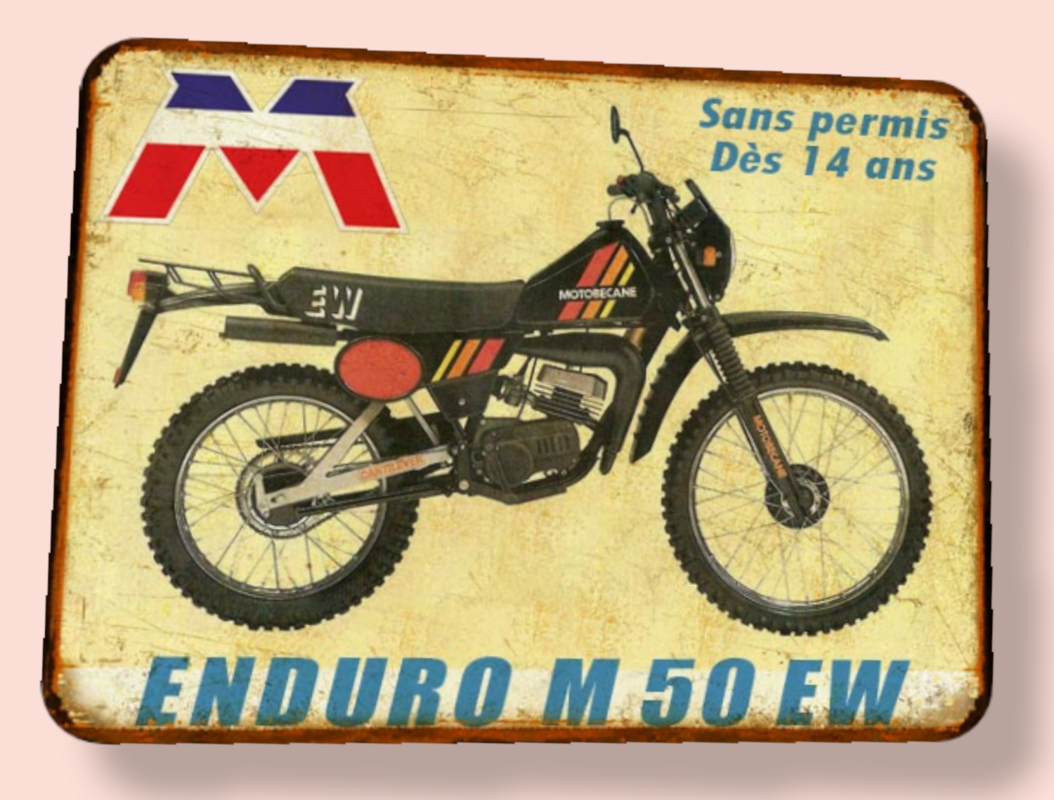 Plaque métal vintage Motobécane EW 50