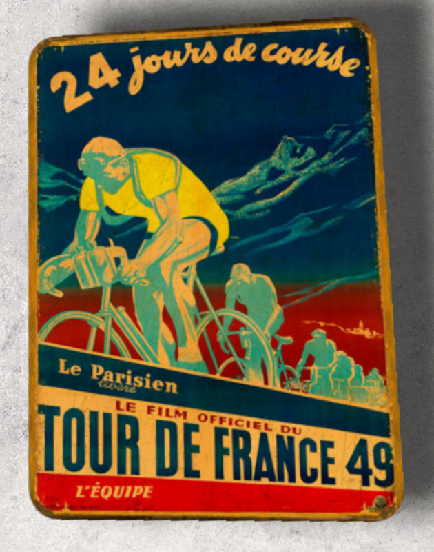 Plaque métal vintage Tour de France 1949