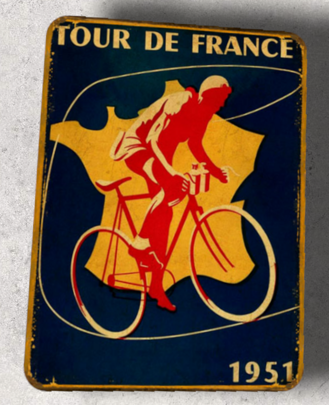 Plaque métal vintage Tour de France 1951