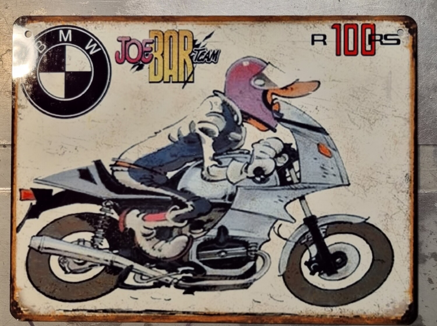 Plaque métal vintage JBT BMW 100 RS