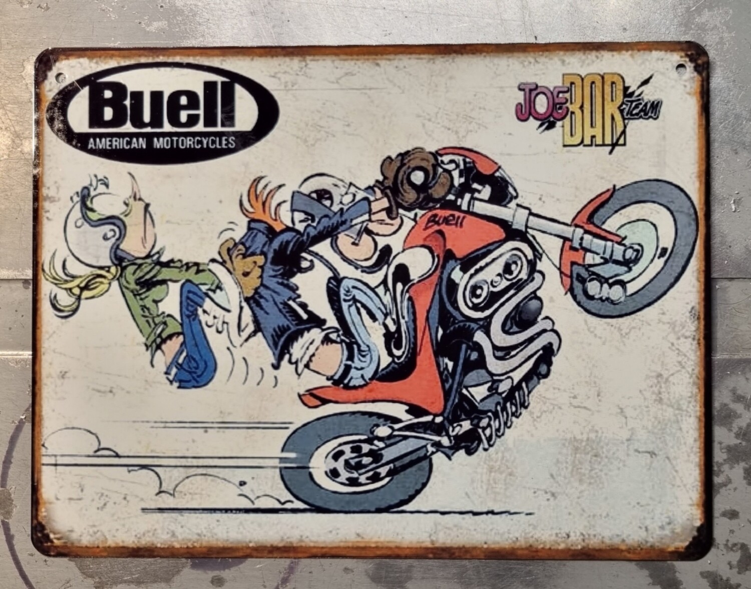 Plaque métal vintage JBT Buell