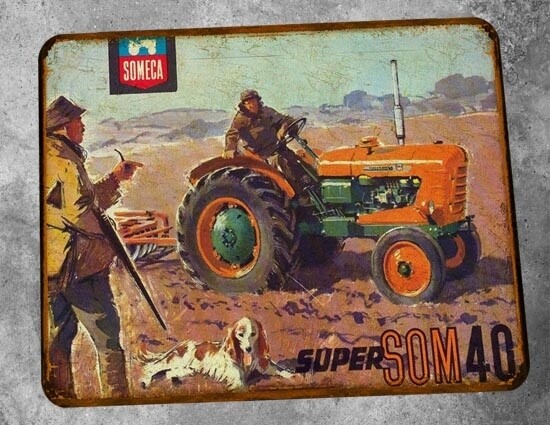 Plaque métal vintage Someca Super Som 40