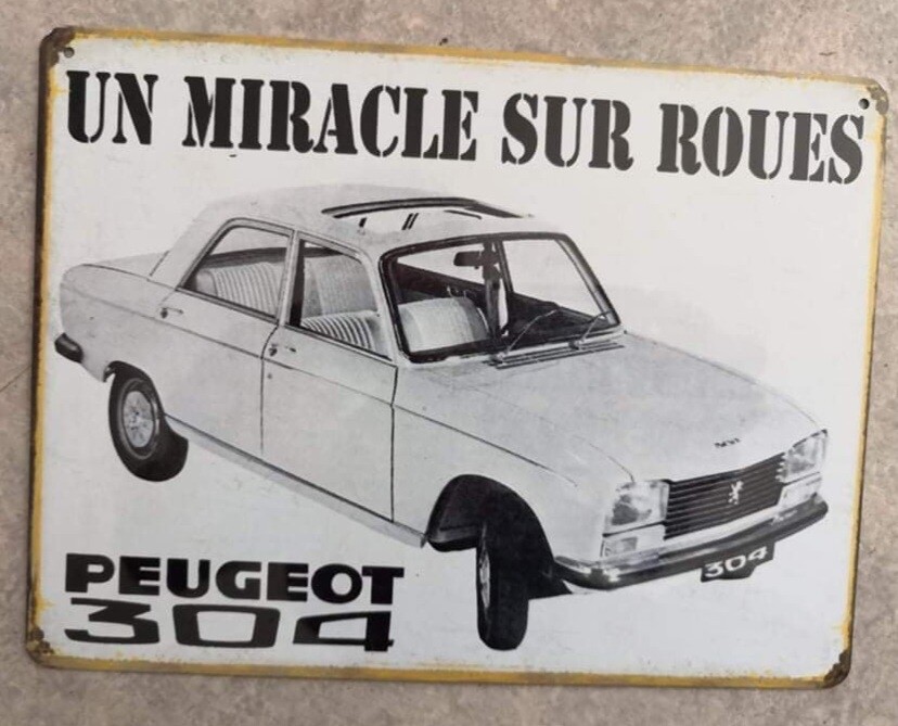 Plaque métal vintage Peugeot 304