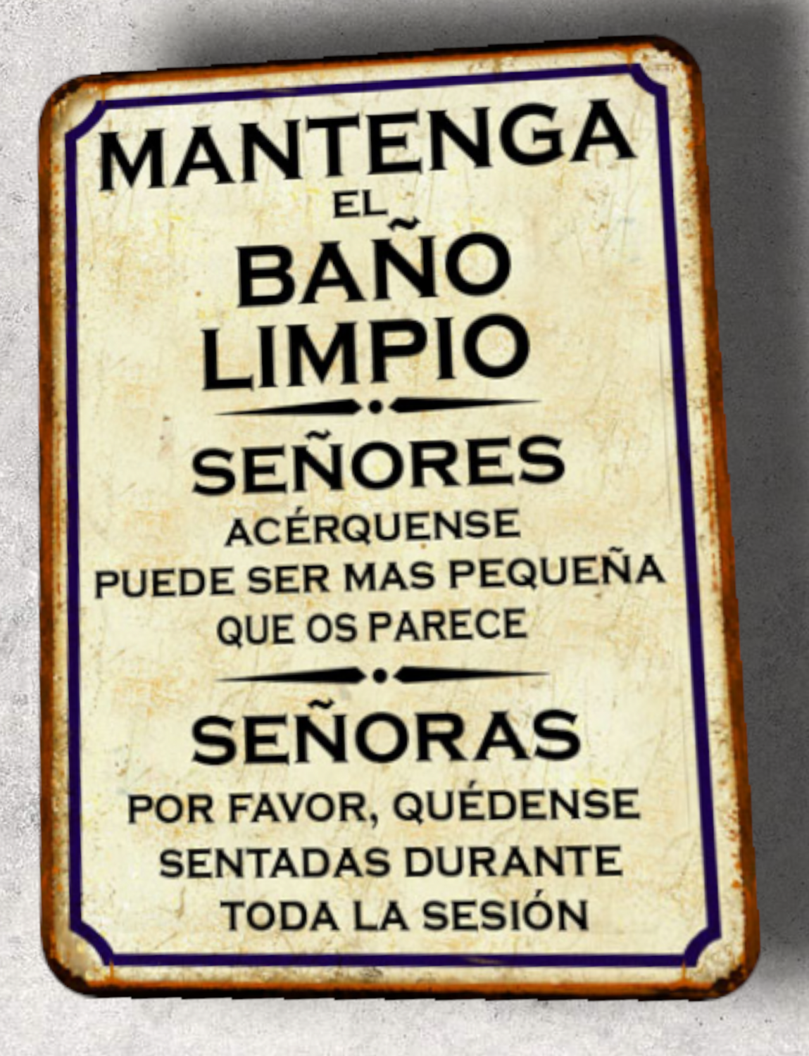 Plaque métal vintage Baño Limpio