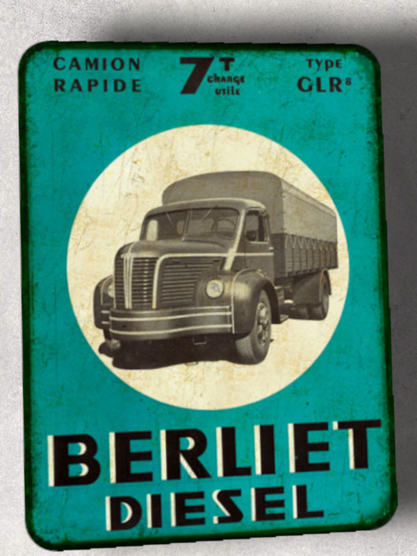 Plaque métal vintage Berliet Diesel