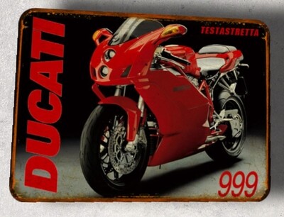 Plaque métal vintage Ducati 999