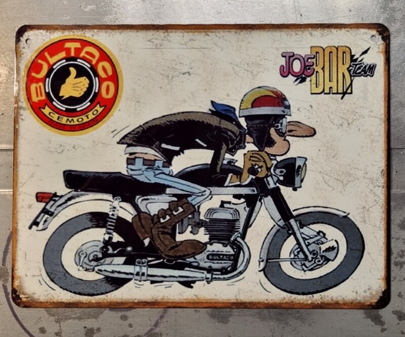 Plaque métal vintage JBT Bultaco