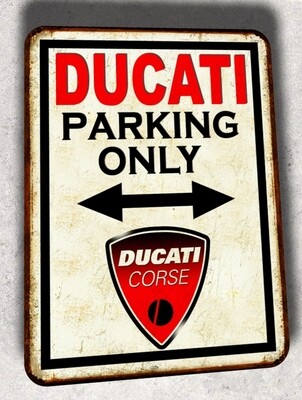 Plaque métal vintage Parking Ducati