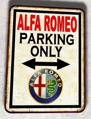 Plaque métal vintage Parking Alfa Romeo