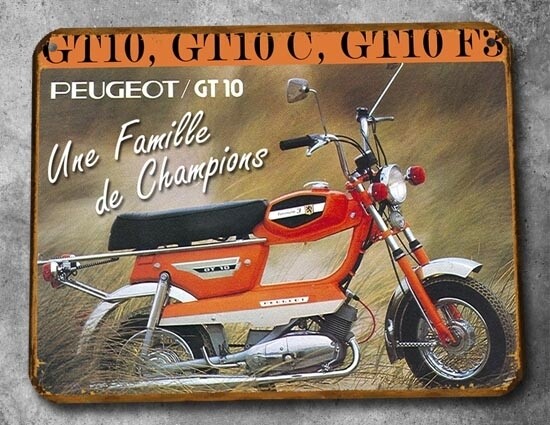Plaque métal vintage Peugeot GT10