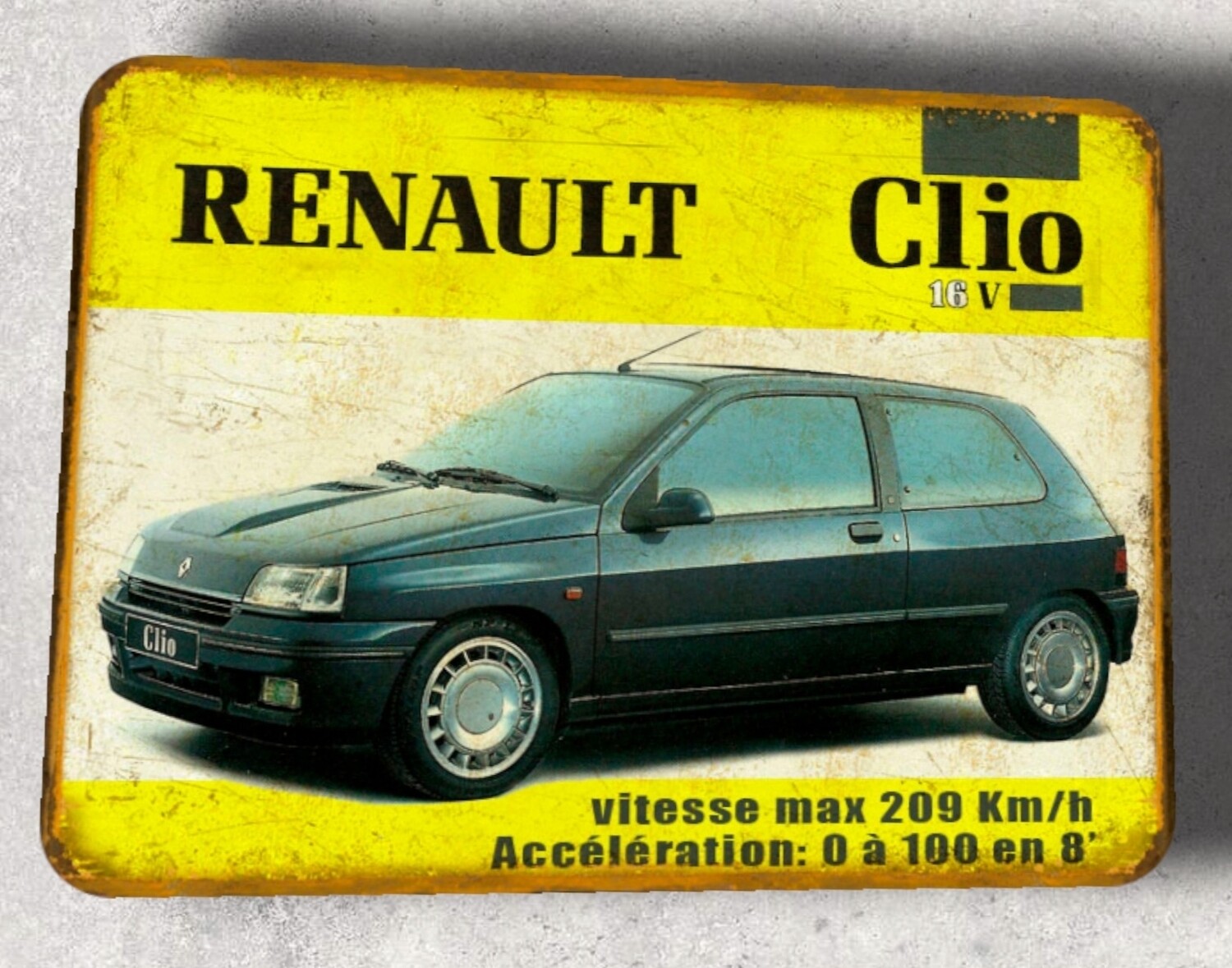Plaque métal vintage Renault Clio 16S