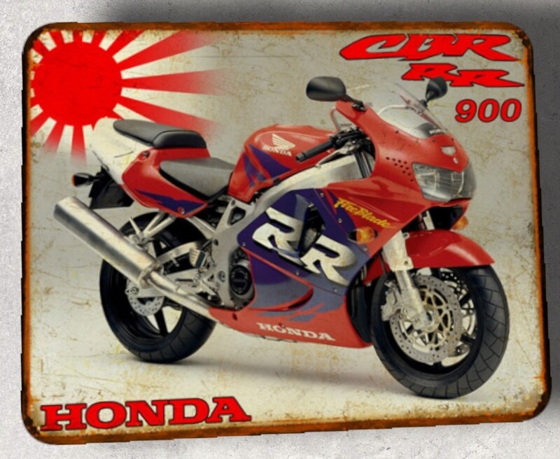 Plaque métal vintage Honda CBR 900 RR