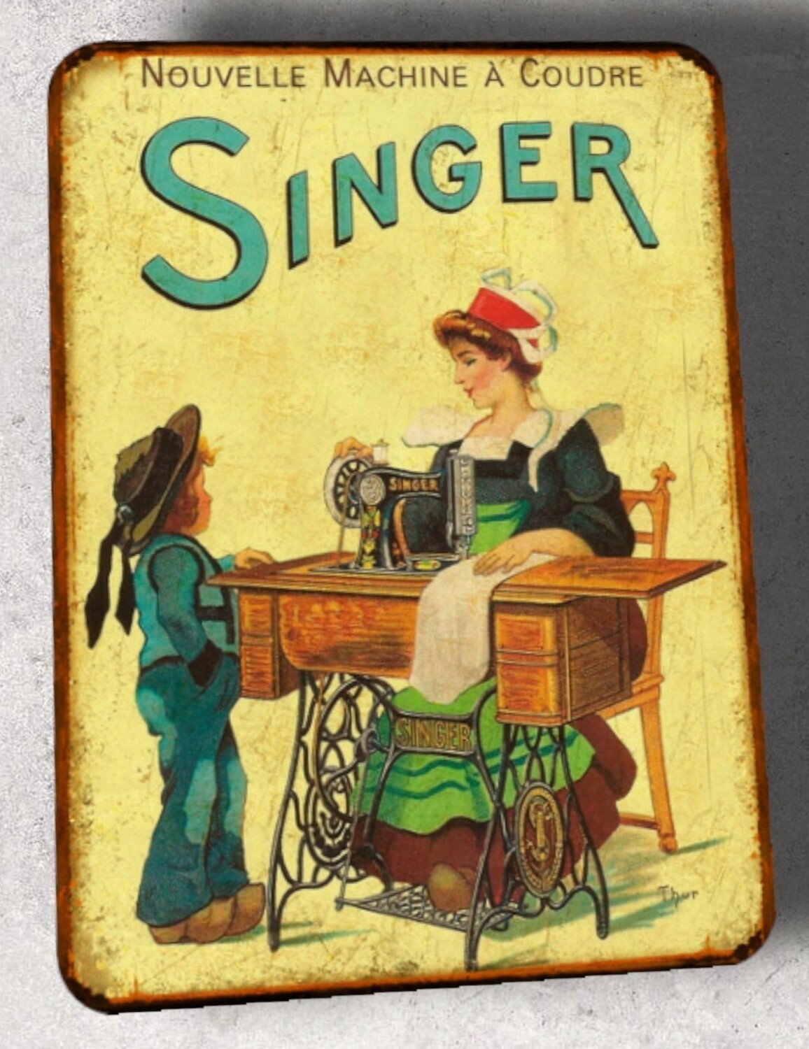 Plaque métal vintage Singer