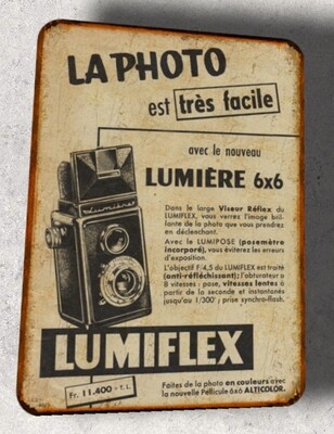 Plaque métal vintage Lumiflex