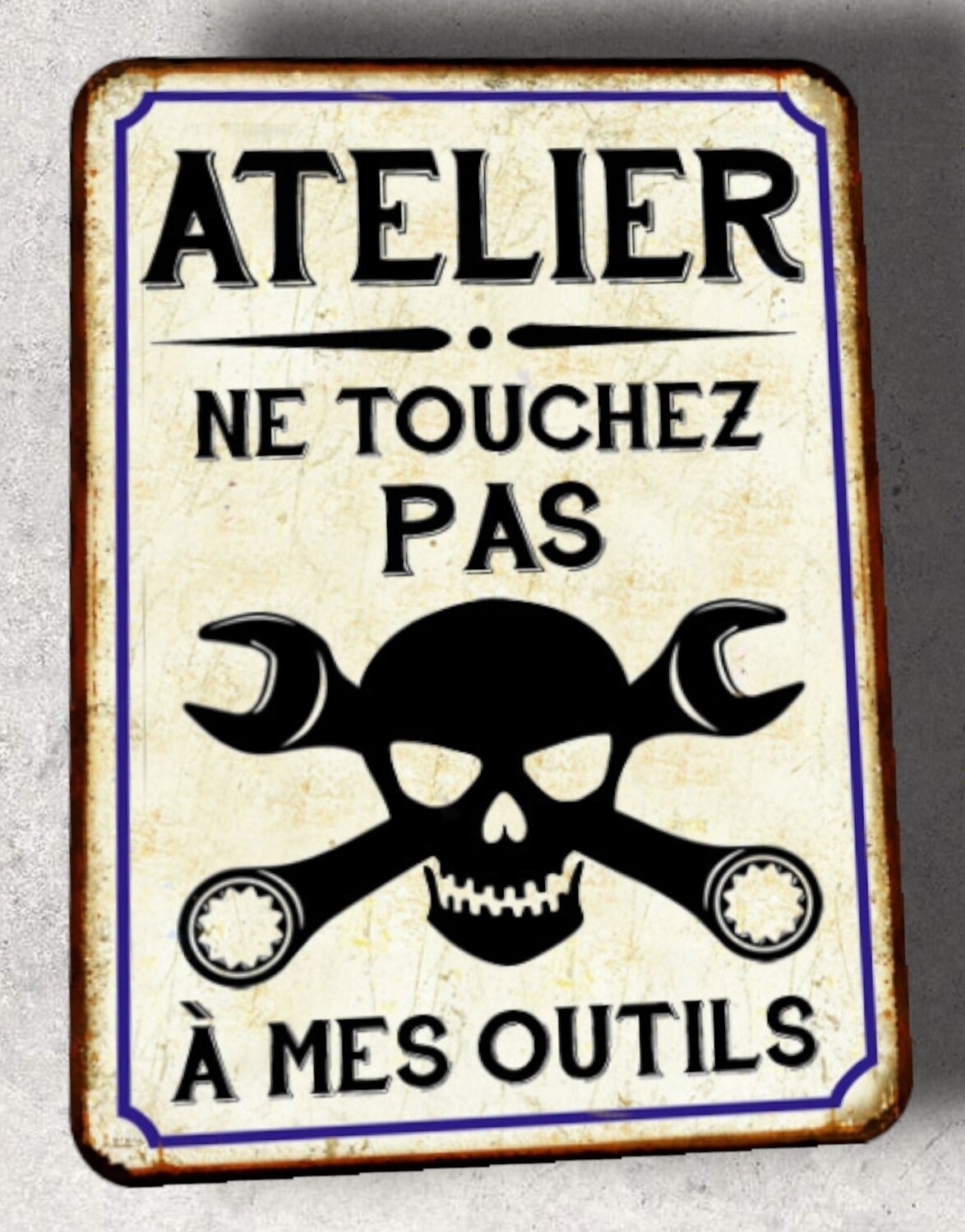 Plaque métal vintage Atelier