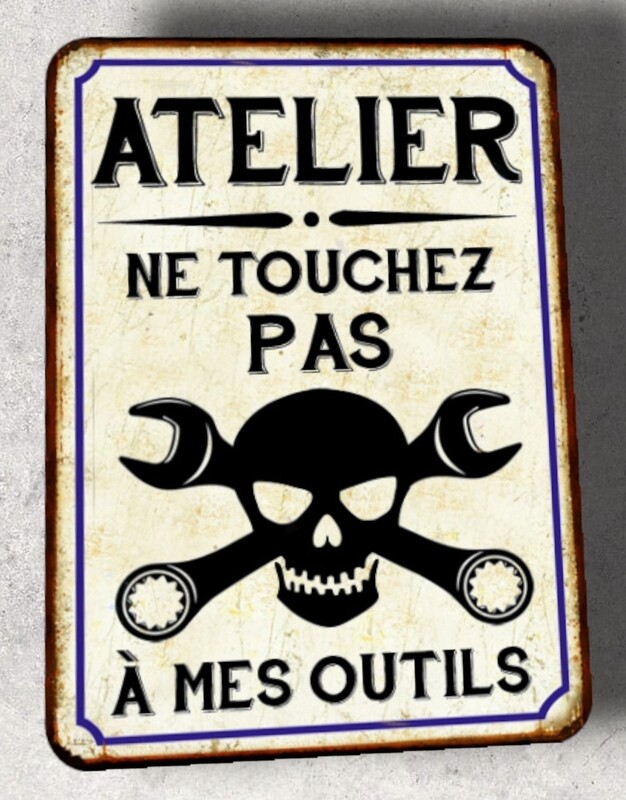 Plaque métal vintage Atelier