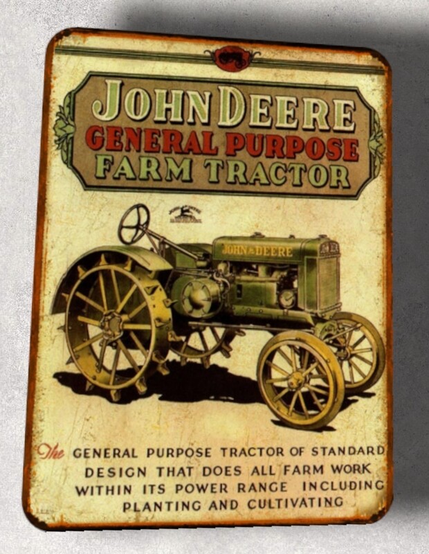 Plaque métal vintage John Deere Général Purpose