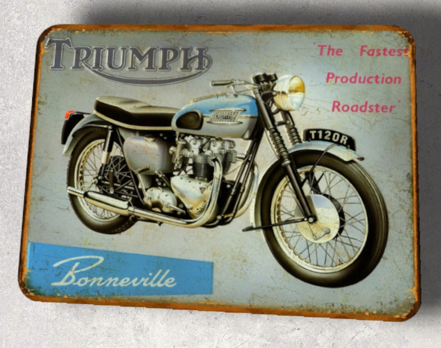 Plaque métal vintage Triumph Bonneville 