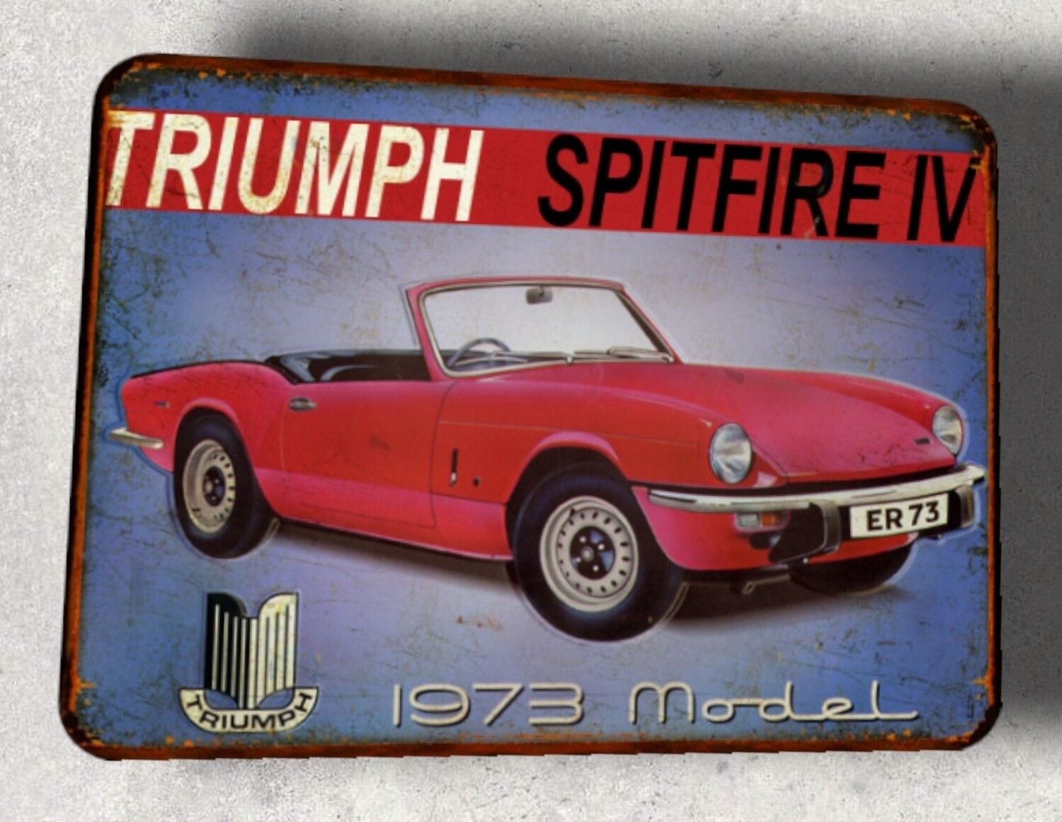 Plaque métal vintage Triumph Spitfire