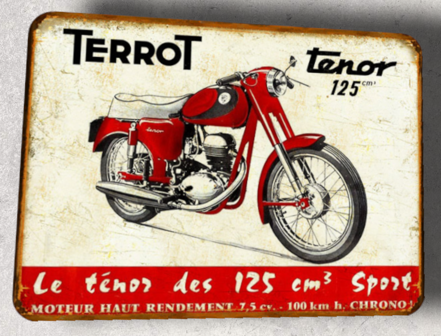 Plaque métal vintage Terrot Tenor 125