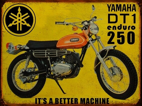 Plaque métal vintage Yamaha 250 DT1