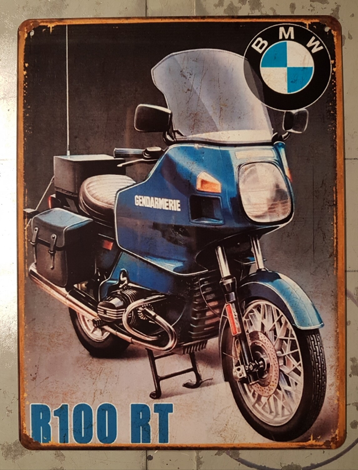 Plaque métal vintage BMW R100 RT