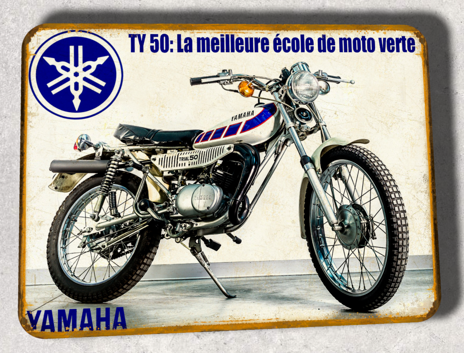 Plaque métal vintage Yamaha TY 50