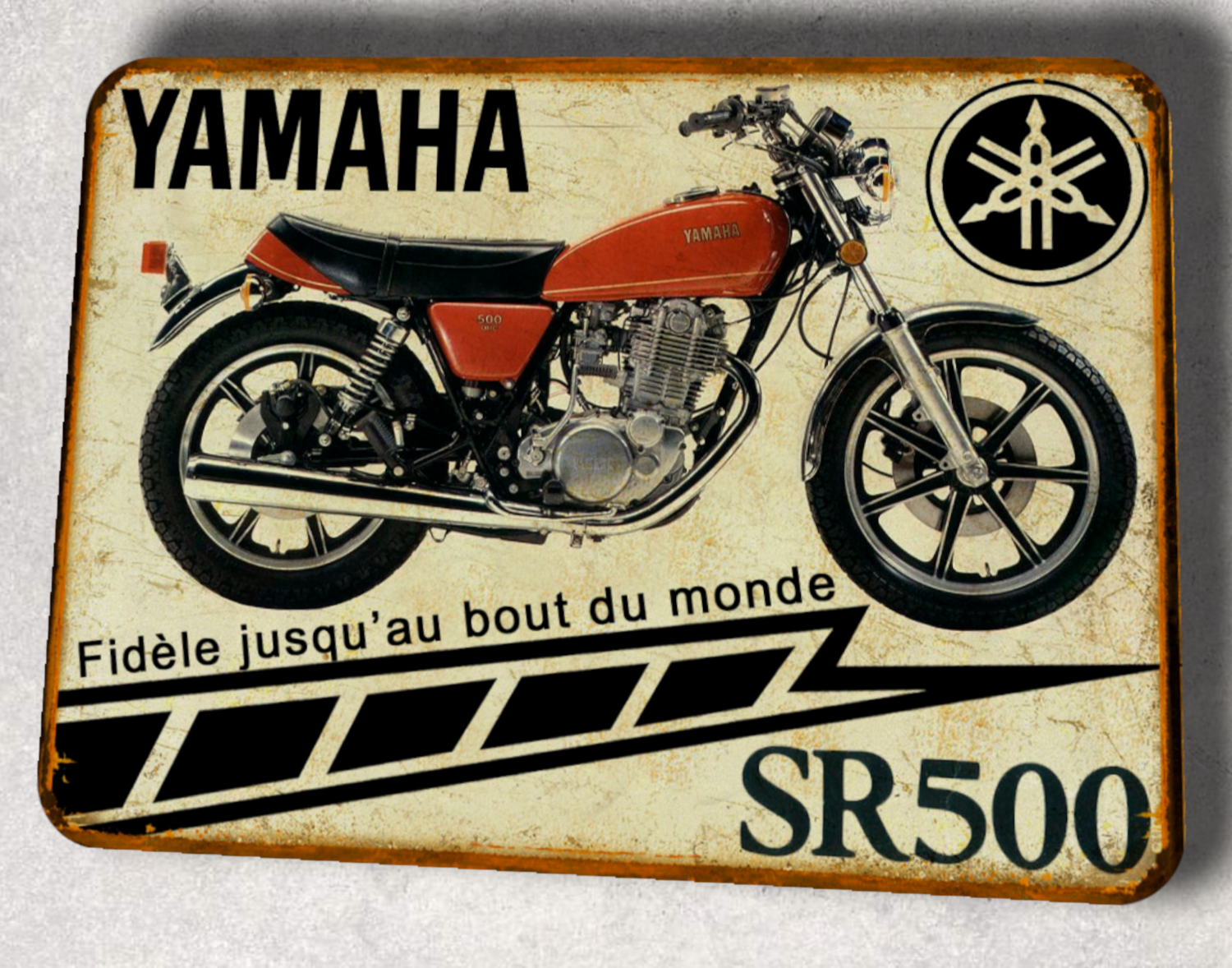 Plaque métal vintage Yamaha SR 500