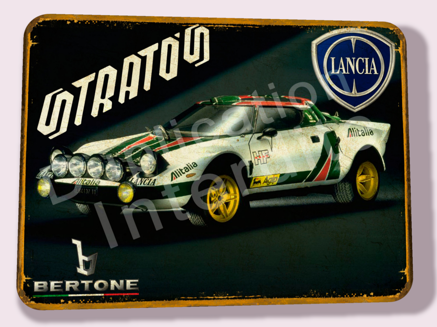 Plaque métal vintage Lancia Stratos