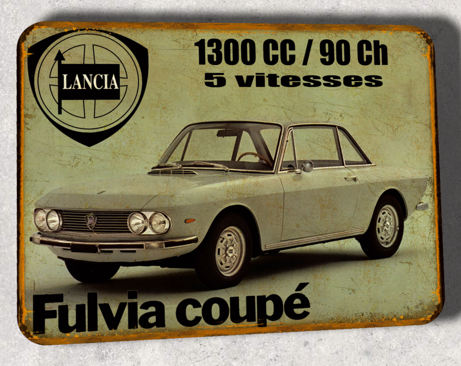 Plaque métal vintage Lancia Fulvia
