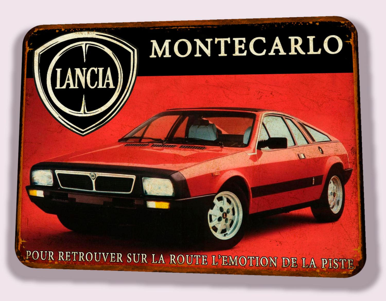 Plaque métal vintage Lancia Montecarlo