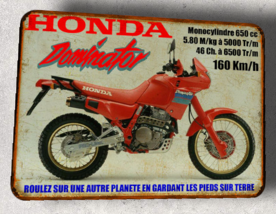 Plaque métal vintage Honda 650 Dominator