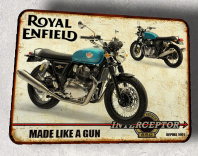 Plaque métal vintage Royal Enfield 650 Dominator